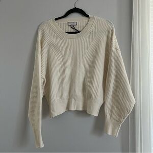NWOT Bagatelle Cream Ribbed Crew Neck Sweater